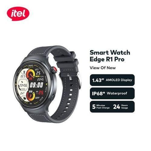 Itel Smart Watch Edge R1 Pro O43, 1.43"AMOLED, IP68 Fast Charging, 300mAh.manages all calls and notifications . has a clear BT call . can withstand power for a long period of time upto 30 days