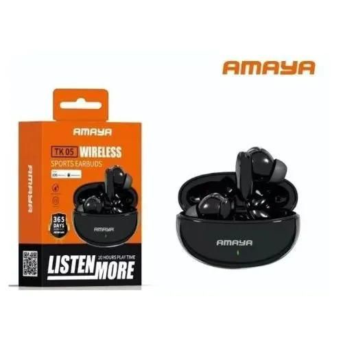 Amaya TK05 Heavy Bass Wireless Bluetooth Earpods/ Earbuds/ Airpods/ Headsets With Active Noise Cancellation For Upto 20 Hours Playtime