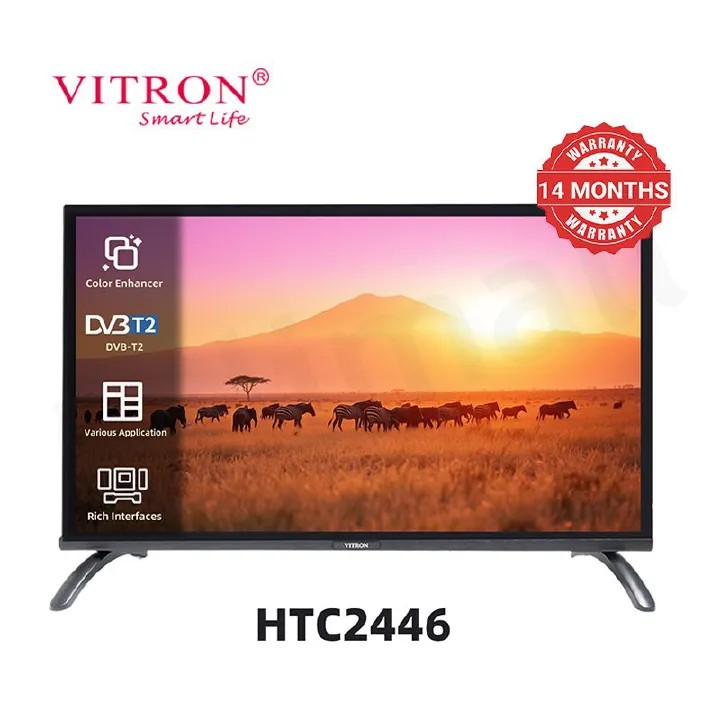 VITRON 24" INCHES HTC2446 HD Digital AC/DC LED TV INBUILT DECODER(for local channels) Multiple HDMI Output and USB AV ports Wide Color Enhancer