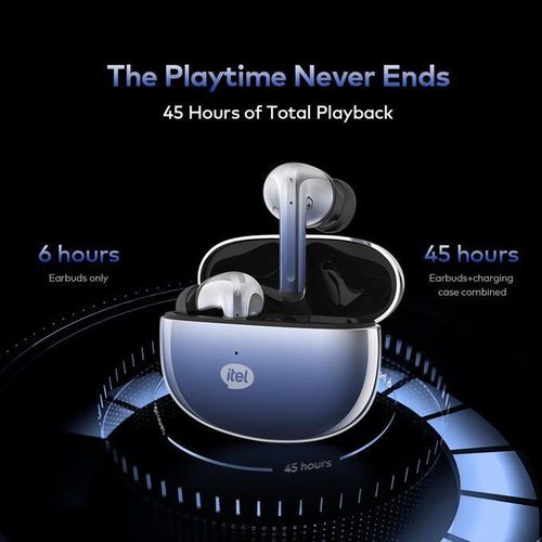 Itel BudsPlay BudsBass 4 mic ENC 45ms ultra low latency game mode earbuds now available. has deeper superb bass system . can last with the battery for a very long period of time upto 2 weeks standby