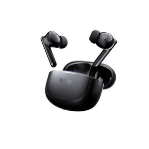 Tecno Buds 4 Air BD04 TWS Earbuds, 320 mAh, Up To 22 Hours Playtime, Enhanced Bass, TouchControl - Black