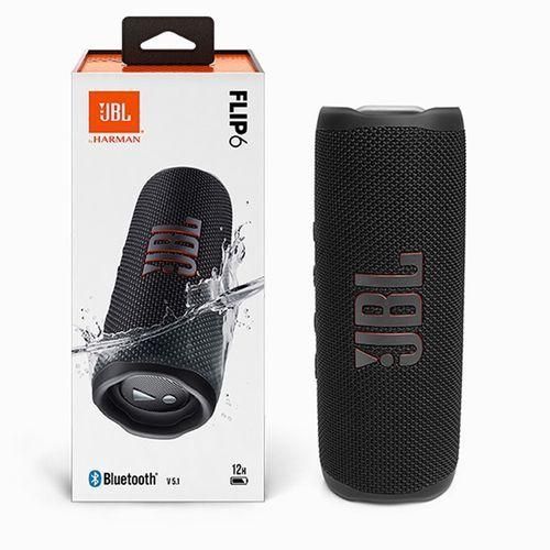 Jbl Flip 6 original Portable Bluetooth Speaker, powerful sound and deep bass, IPX7 waterproof, 12 hours of playtime, Party Boost for multiple speaker pairing for home, outdoor and travel (Black)
