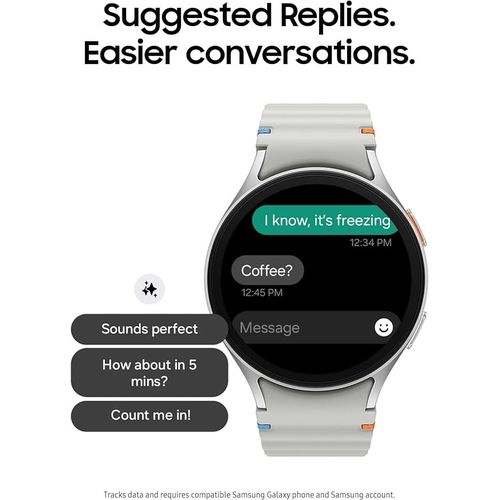Samsung Galaxy Watch 7 44mm Bluetooth AI Smartwatch w/Energy Score, Wellness Tips, Heart Rate Tracking, Sleep Monitor, Fitness Tracker, 2024, Silver