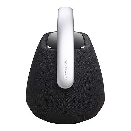 Harman Kardon Go + Play 3 Portable Wireless Bluetooth Speaker, 8Hr Battery Life, Inbuilt Microphone & Powerbank, Powerful Sound and Bass, Glass-Touch Control Panel