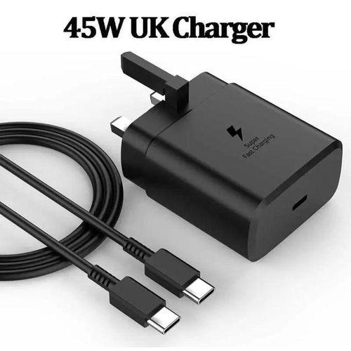 Samsung 45 Watts Super Fast Type C To C Charger For Galaxy, A05s, A15, A14,A35, A55, A34, A54, A06, A16, A26,A36, A56, S20,S20 Plus,S20 Ultra,S21,S21 Plus,S21 Ultra, S22, S22Plus, S22 Ultra, S23,S23 P