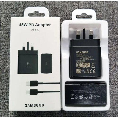 Samsung 45 Watts Super Fast Type C To C Charger For Galaxy, A05s, A15, A14,A35, A55, A34, A54, A06, A16, A26,A36, A56, S20,S20 Plus,S20 Ultra,S21,S21 Plus,S21 Ultra, S22, S22Plus, S22 Ultra, S23,S23 P