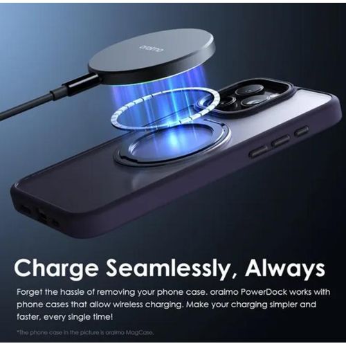 Oraimo PowerDock OWH-1151 – 15W Magnetic Wireless Charging Pad, Fast USB-C Charger, Slim Portable Design, MagSafe-Compatible for iPhone & Qi Devices