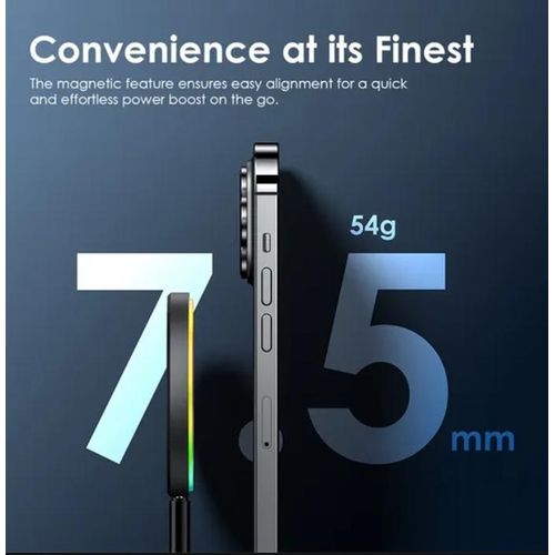 Oraimo PowerDock OWH-1151 – 15W Magnetic Wireless Charging Pad, Fast USB-C Charger, Slim Portable Design, MagSafe-Compatible for iPhone & Qi Devices