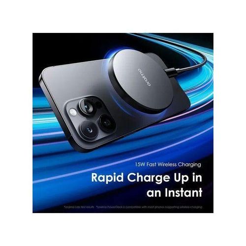 Oraimo PowerDock OWH-1151 – 15W Magnetic Wireless Charging Pad, Fast USB-C Charger, Slim Portable Design, MagSafe-Compatible for iPhone & Qi Devices