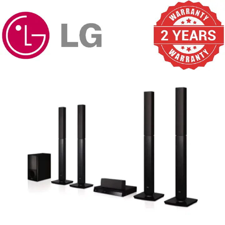 LG 1000W DVD HOMETHEATRE SYSTEM, 5.1CH DOLBY DIGITAL AUDIO, POWERFUL BASS BLAST, BLUETOOTH, HDMI, 4 TALLBOYS, LHD657
