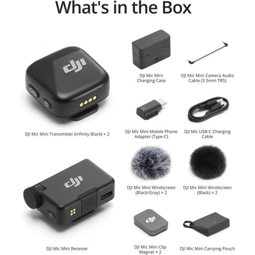 Dji Mic Mini Wireless Microphone for Camera/iPhone/Android, Vlog, Streaming