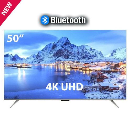 Glaze GZ5030US 50" Inch Frameless Ultra HD 4K Smart Android TV with Bluetooth Connectivity + FREE TV Guard + FREE Wall Bracket+1 Year Warranty