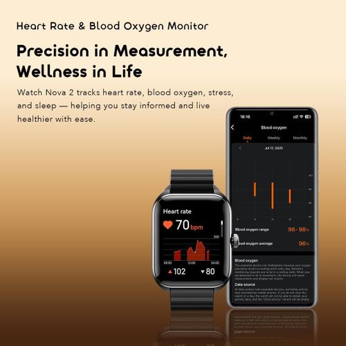 NEW PRODUCT🔥;
Oraimo Watch Nova 2 OSW-814 Amoled antiscratch panda glass 60days standby IP68 waterproof smart watch WITH FREE EXTRA STRAP now available