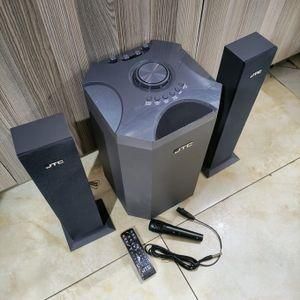 JTC J-801 Pro 2.1CH SUB Bluetooth Woofer HI-FI Sound Multimedia Speaker System default original-BT/FM-12000W + Microphone With Remote Control.
