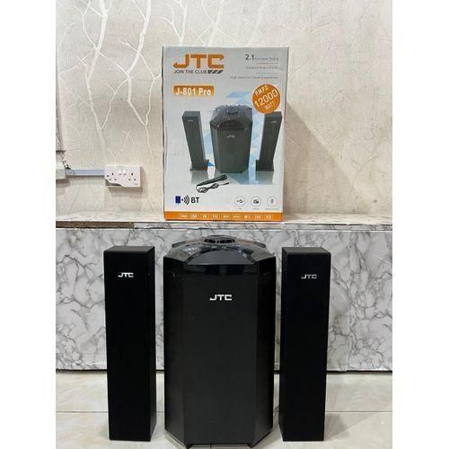 JTC J-801 Pro 2.1CH SUB Bluetooth Woofer HI-FI Sound Multimedia Speaker System default original-BT/FM-12000W + Microphone With Remote Control.