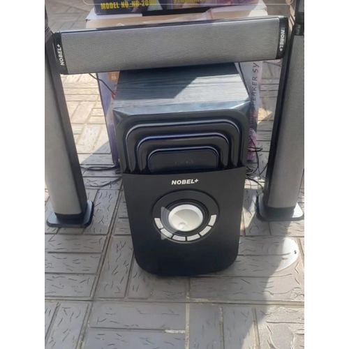 Nobel 55000W PMPO MULTIMEDIA SPEAKER SYSTEM, 5.1CH, DEEP BASS BLAST, 2 TALL BOYS, PREMIUM SOUND QUALITY, ADJUSTABLE SOUND CONTROLS, BLUETOOTH, FM RADIO, HDMI, MP3, SD CARD, AUX, USB, RCA, REMOTE CONTR
