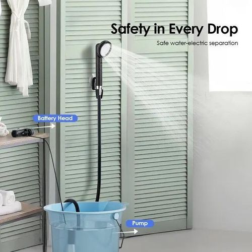 Oraimo AquaFlex OPS-201A Portable Rechargeable Shower Pump Water Saving & High Pressure IPX7 Waterproof 60-Min Battery