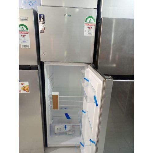 CLEARANCE OFFER Mika 168 litres double door refrigerator.The Mika 168L Double Door Fridge (MRDCD168LSD) is designed to deliver efficient food storage and cooling for modern households. With its spacio