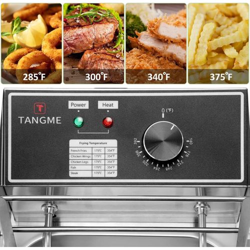Globalstar 6 LITRES STAINLESS STEEL 6L SINGLE TANK Energy Efficient Double Electric Chips /Chicken /MANDAZIS Deep Fryer Machine