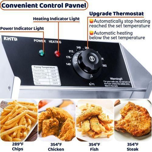 Globalstar 12LITRES STAINLESS STEEL (6L+6L) DOUBLE TANK Energy Efficient Double Electric Chips /Chicken /MANDAZIS Deep Fryer Machine