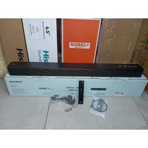 Sony 120W SOUNDBAR SYSTEM, 2.0CH, DEEP BASS BLAST, DOLBY DIGITAL AUDIO, BLUETOOTH, HDMI, HT-S100RF. WITH SONY S100 YOU GOT TO EXPERIENCE AN INCREDIBLE BASS SOUND QUALITY AND SUPERB SURROUNDING TREBLE