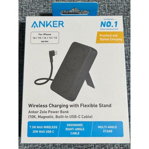 Anker Zolo Wireless Charging Power Bank with Flexible Stand 10K,30W. super fast charging at 30W charging rate.can charge upto 4 devices at a go.can maintain power for long