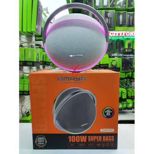 Amaya ASP-HK7 100W Bluetooth Speaker in Kenya – Super Bass Portable Wireless Speaker with RGB Music Lights, 12000mAh Battery, Hi-Fi Sound, 9 Hours Playtime, Best Price Online on Kilimal Kenya