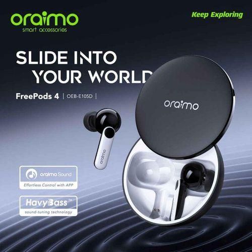 Oraimo FreePods 4 True Wireless Earbuds | ENC Noise Reduction | Deep Bass Sound | Bluetooth 5.3 | Long Battery Life | Touch Control | Comfortable Fit | Android & iOS Wireless Earphones Kenya