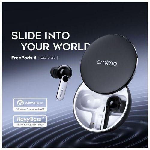 Oraimo FreePods 4 True Wireless Earbuds | ENC Noise Reduction | Deep Bass Sound | Bluetooth 5.3 | Long Battery Life | Touch Control | Comfortable Fit | Android & iOS Wireless Earphones Kenya