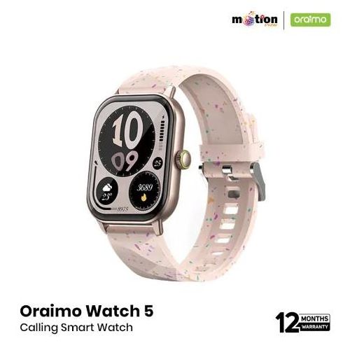 Oraimo Watch 5 Smart Watch with Bluetooth Calling – 2.01” HD Display, Heart Rate & SpO₂ Monitor, 105 Sports Modes, Long Battery Life, Smartwatch for Android & iPhone Users in Kenya