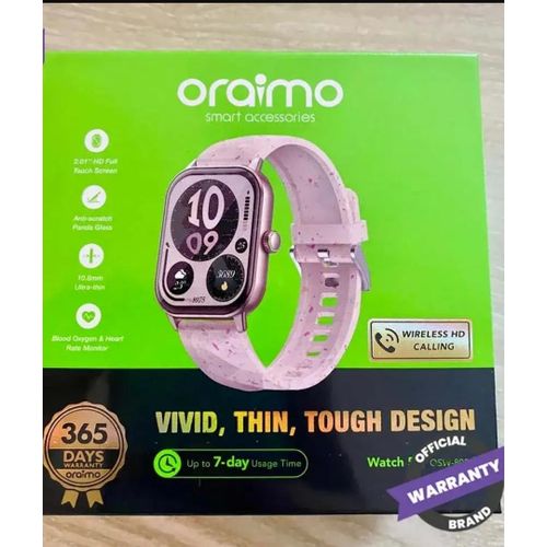 Oraimo Watch 5 Smart Watch with Bluetooth Calling – 2.01” HD Display, Heart Rate & SpO₂ Monitor, 105 Sports Modes, Long Battery Life, Smartwatch for Android & iPhone Users in Kenya
