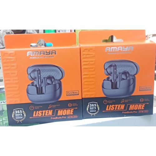 Amaya FreeBuds Pro True Wireless Bluetooth 5.3 Earbuds – Deep Bass, Up to 40H Playtime, Touch Control, Comfortable Fit – TWS Earphones for Android & iPhone