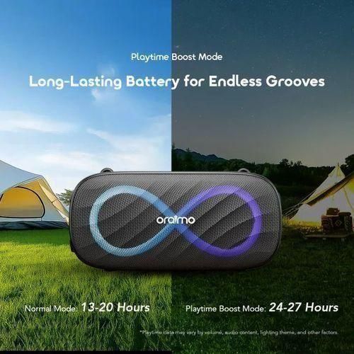 Oraimo SpaceBox Pro 80W Wireless Bluetooth Speaker – Deep Bass, Infinite Beat Lights, Karaoke Support, Long Playtime & Portable Strap – Party/Outdoor Speaker Kenya
