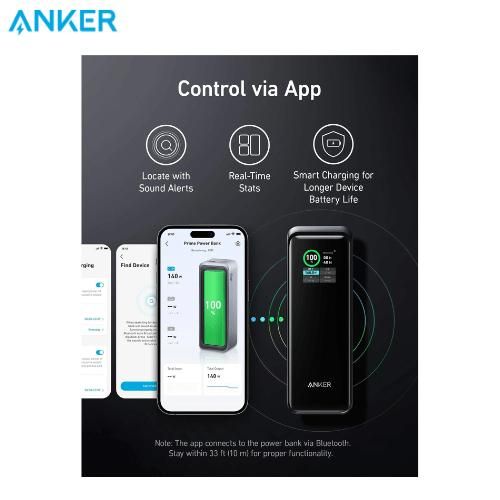 Anker Prime Power Bank 100W 27650mAh Fast Charging Powerbank – Smart Digital Display Portable Laptop Charger, USB-C PD High Capacity Power Bank for MacBook, Samsung, iPhone, Tablets & Gaming Devices K