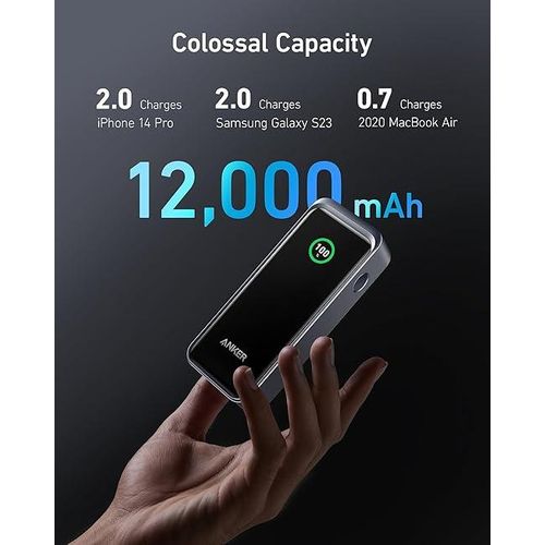 Anker Prime Power Bank 100W 27650mAh Fast Charging Powerbank – Smart Digital Display Portable Laptop Charger, USB-C PD High Capacity Power Bank for MacBook, Samsung, iPhone, Tablets & Gaming Devices K