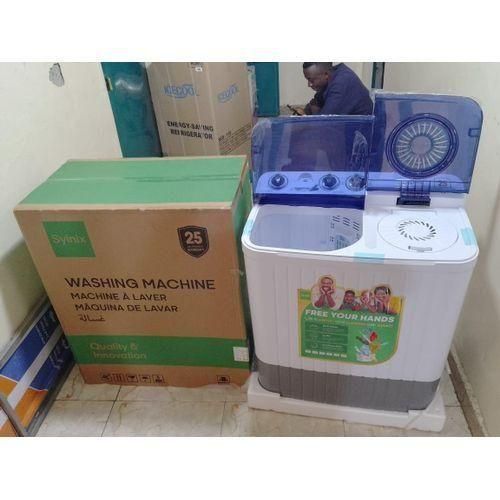 Synix 10KG Washing Machine Twin Tub Semi-Automatic Washer – Large Capacity Laundry Machine, Powerful Motor, Energy Saving Top Load Washing Machine for Home Use Kenya