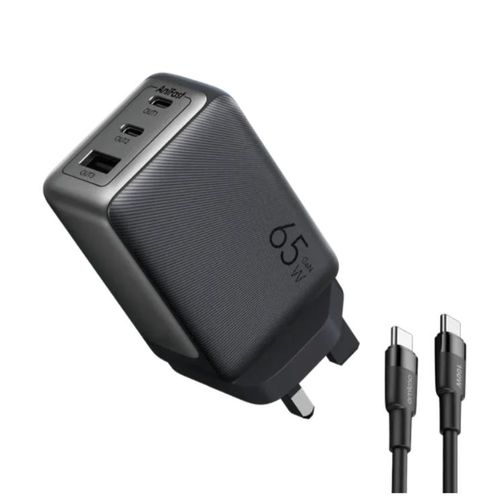 Oraimo HyperGaN 65W Fast Charger – Ultra Compact GaN Technology Wall Charger, USB-C Power Delivery & USB-A Quick Charge Adapter, Laptop & Smartphone Fast Charging, Multi-Device Charging Adapter for An