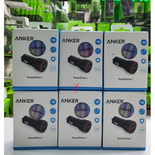 Anker PowerDrive 2 Dual USB Car Charger – Fast Charging 24W Car Adapter, Dual Port USB Vehicle Charger for Android & iPhone, Smart PowerIQ Technology, Compact Car Phone Charger for Travel, Taxi, Uber