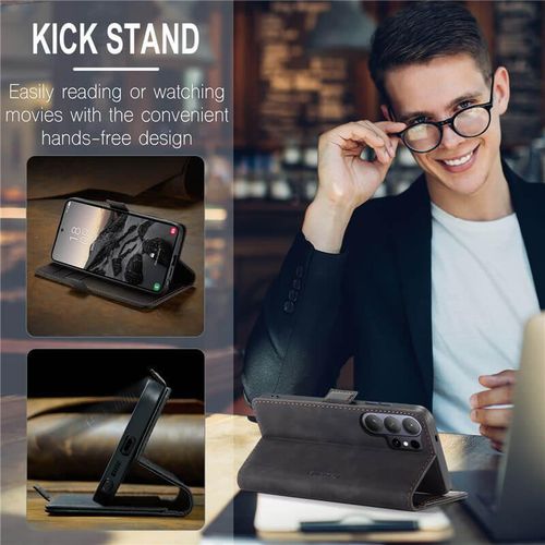 Caseme Wallet Retro Leather Kickstand Flip Case with Cash and Card Pockets and Magnetic Closure, All-Round Protection, Cover Case for Samsung Galaxy S26 Ultra