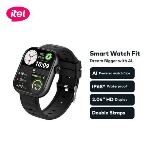 Itel Smart Watch Fit Fitness Smartwatch, Bluetooth Calling, Heart Rate Monitor, Sleep Tracking, Sports Modes, HD Display, Long Battery Life, Waterproof Smart Watch Compatible with Android & iOS Smartp