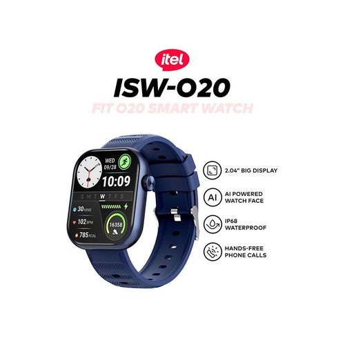 Itel Smart Watch Fit Fitness Smartwatch, Bluetooth Calling, Heart Rate Monitor, Sleep Tracking, Sports Modes, HD Display, Long Battery Life, Waterproof Smart Watch Compatible with Android & iOS Smartp