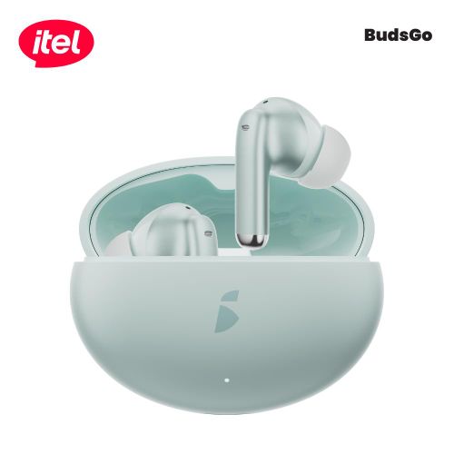 Itel BudsGo Wireless Bluetooth Earbuds, True Wireless Stereo TWS Earphones with Deep Bass Sound, Long Battery Life Charging Case, Touch Control, Noise Reduction, Comfortable Fit Earbuds Compatible wit
