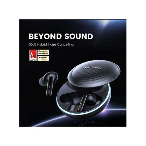 Oraimo SpaceBuds Hybrid ANC Wireless Earbuds Bluetooth 5.4, 50dB Noise Cancellation, Deep Bass, 40H Battery, Fast Charging, Touch Control, IPX4 Waterproof True Wireless Earphones with Charging Case