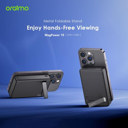Oraimo MagPower 15 10000mAh Magnetic Wireless Power Bank 15W Fast Charging Portable Charger with Type-C PD Output Strong Magnetic Snap Battery Pack for iPhone Android