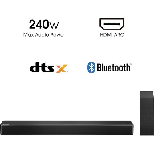 Hisense HS2100 2.1 Channel 240W Sound Bar with Wireless Subwoofer | Dolby Audio DTS Virtual:X TV Soundbar | Bluetooth HDMI ARC Home Theater Speaker for Smart TVs, Movies, Gaming & Music