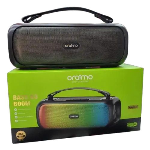 Oraimo Boom Powerful Wireless Speaker | Portable Bluetooth Speaker with Massive Bass, Long Battery Life, Stereo Sound & Bluetooth Connectivity | Outdoor Party Speaker Black