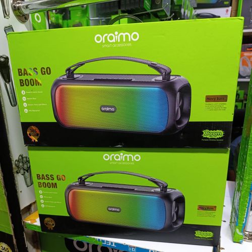 Oraimo Boom Powerful Wireless Speaker | Portable Bluetooth Speaker with Massive Bass, Long Battery Life, Stereo Sound & Bluetooth Connectivity | Outdoor Party Speaker Black