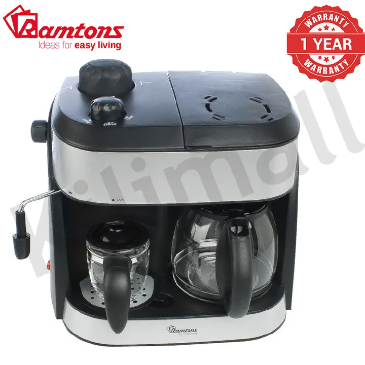 Ramtons Cappuccino Maker RM/753 15 Bar Espresso Machine Milk Frother 1.6L Water Tank 850W Coffee Maker Cappuccino Latte Machine Home Office Coffee Machine Kenya