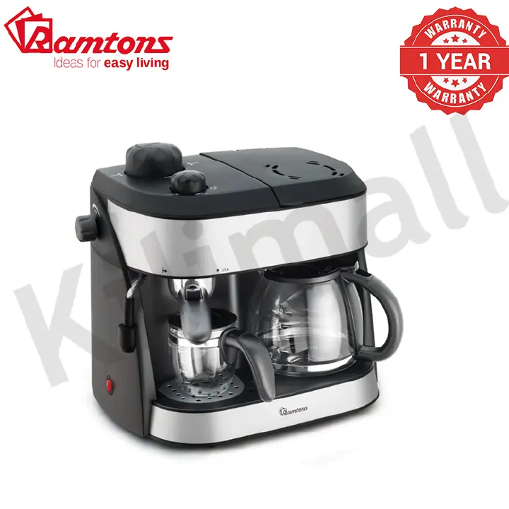 Ramtons Cappuccino Maker RM/753 15 Bar Espresso Machine Milk Frother 1.6L Water Tank 850W Coffee Maker Cappuccino Latte Machine Home Office Coffee Machine Kenya