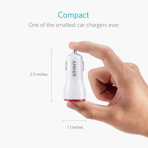 Anker PowerDrive 2 24W Dual USB Car Charger Fast Charging Adapter Kenya 2 Port Smart IC Compact Charger For iPhone Samsung Android Safe Durable Car Charger Best Price Nairobi